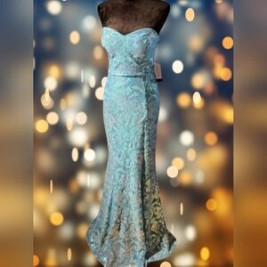 City Vibe Strapless Sequin Gown